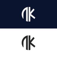 nk brief logo vector sjabloon creatief modern vorm kleurrijk monogram cirkel logo bedrijfslogo raster logo