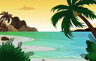 eiland strand zee vakantie vakantie tropische zomer vectorillustratie vector