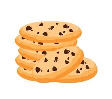 koekjes met chocola spaander tussendoortje voedsel illustratie vector