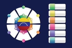 vlag van venezuela met infographic ontwerp opnemen met verdeelde ronde vorm vector