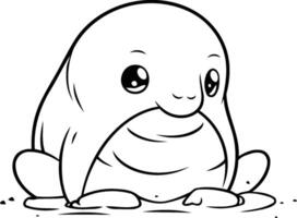 illustratie van een schattig baby narwal geïsoleerd Aan een wit achtergrond vector