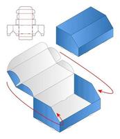 doos verpakking gestanst sjabloonontwerp. 3D-model vector