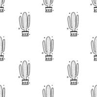 hand- getrokken tekening Mexicaans cactus naadloos patroon vector