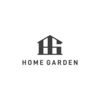 eerste brieven hg huis logo ontwerp vector