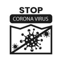 coronavirus infographic pictogram. de veroorzaker van een luchtweginfectie. bacteriën pandemische poster. logo teken geïsoleerde witte achtergrond. vector