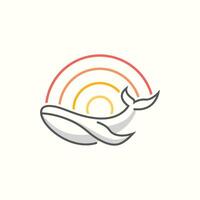 gebochelde walvis logo hipster wijnoogst retro icoon illustratie. deze logo geschikt voor bedrijven verloofd in vissen, walvis bescherming vector