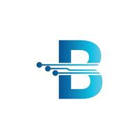 b brief tech logo, eerste b voor technologie symbool vector