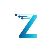 z brief tech logo, eerste z voor technologie symbool vector