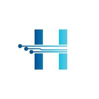 h brief tech logo, eerste h voor technologie symbool vector