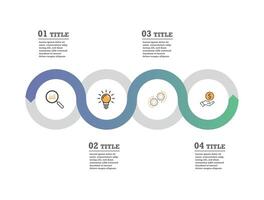 bedrijfsinfographics werkwijze. tijdlijn infographics met 4 stappen. vector