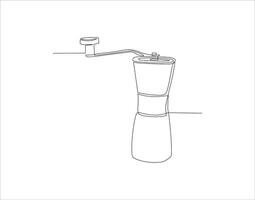 doorlopend lijn tekening van handleiding koffie Slijper. een lijn van koffie Slijper. Slijper doorlopend lijn kunst. bewerkbare schets. vector