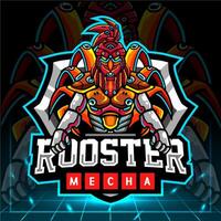 haan mecha robot mascotte. esport logo ontwerp vector