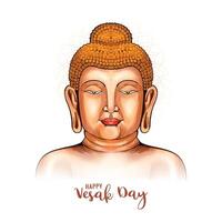 mooi gelukkig vesak dag Boeddha Jayanti traditioneel kaart achtergrond vector