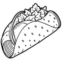 burrito digitaal schets kleur bladzijde illustratie vector