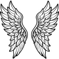 engel Vleugels schets illustratie digitaal kleur boek bladzijde lijn kunst vector