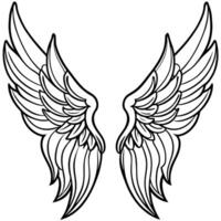 engel Vleugels schets illustratie digitaal kleur boek bladzijde lijn kunst vector