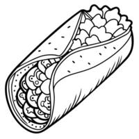 burrito digitaal schets kleur bladzijde illustratie vector