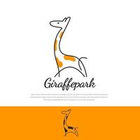 giraffe park logo unieke lijnstijl giraffe illustratie vector