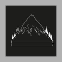 tekening van een berg met een berg in de achtergrond. vector