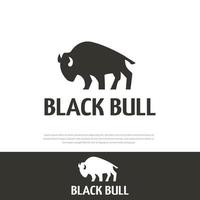 stier silhouet stier logo, zwart-wit logo.horn os illustratie staande jaar symbool in chinese dierenriem kalender illustratie vector