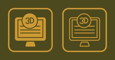 3d kwaliteit scherm icoon vector