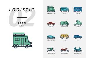 Icon pack voor logistiek, drone bezorging, bestemming, droog houden, wereldwijde logistiek, thuis, aankoop, veilig, levertijd, beschermen, bezorgen, veilig, trolly. vector