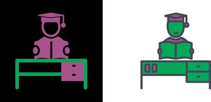 aan het studeren Aan bureau ii icoon vector