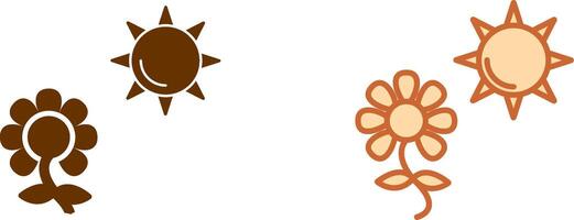 bloem in zonlicht icoon vector