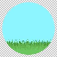 groen gras met blauw lucht in ronde kader vector