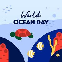 folder sjabloon voor wereld oceanen dag viering vector