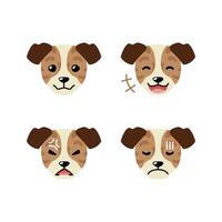 reeks van karakter hond gezichten tonen verschillend emoties vector