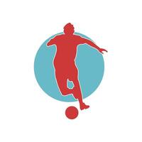 voetbal speler silhouet silhouet illustratie vector