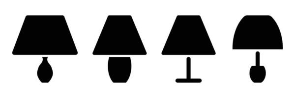 reeks van tafel lamp icoon. lamp teken in glief. illustratie. vector