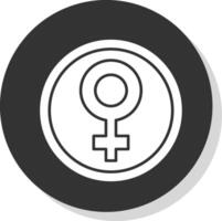 vrouw symbool glyph grijs cirkel icoon vector