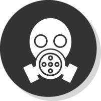 gas- masker glyph grijs cirkel icoon vector