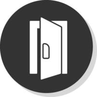 deur glyph grijs cirkel icoon vector
