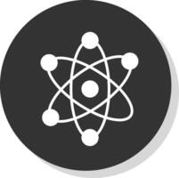 atomen glyph grijs cirkel icoon vector