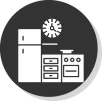 keuken glyph grijs cirkel icoon vector