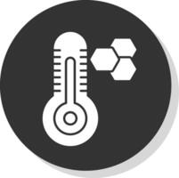 thermometer glyph grijs cirkel icoon vector