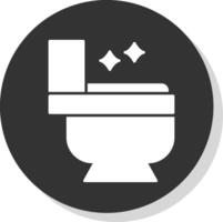 toilet glyph grijs cirkel icoon vector