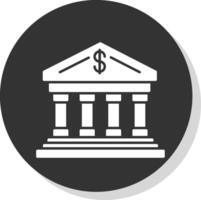 bank glyph grijs cirkel icoon vector