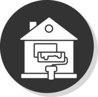 huis vernieuwing glyph grijs cirkel icoon vector
