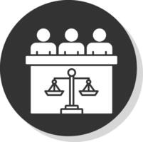 rechtbank jury glyph grijs cirkel icoon vector