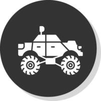 monster vrachtauto glyph grijs cirkel icoon vector