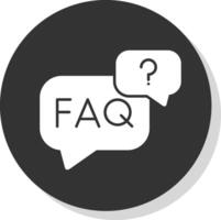 FAQ glyph grijs cirkel icoon vector