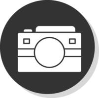 camera glyph grijs cirkel icoon vector