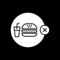 Nee rommel voedsel glyph omgekeerd icoon vector