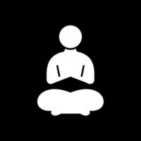 yoga glyph omgekeerd icoon vector