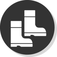 boer schoenen glyph grijs cirkel icoon vector