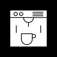 koffie maker glyph omgekeerd icoon vector